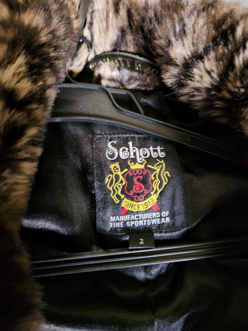 Schott ヒョウ柄　ファーコート　レオパード