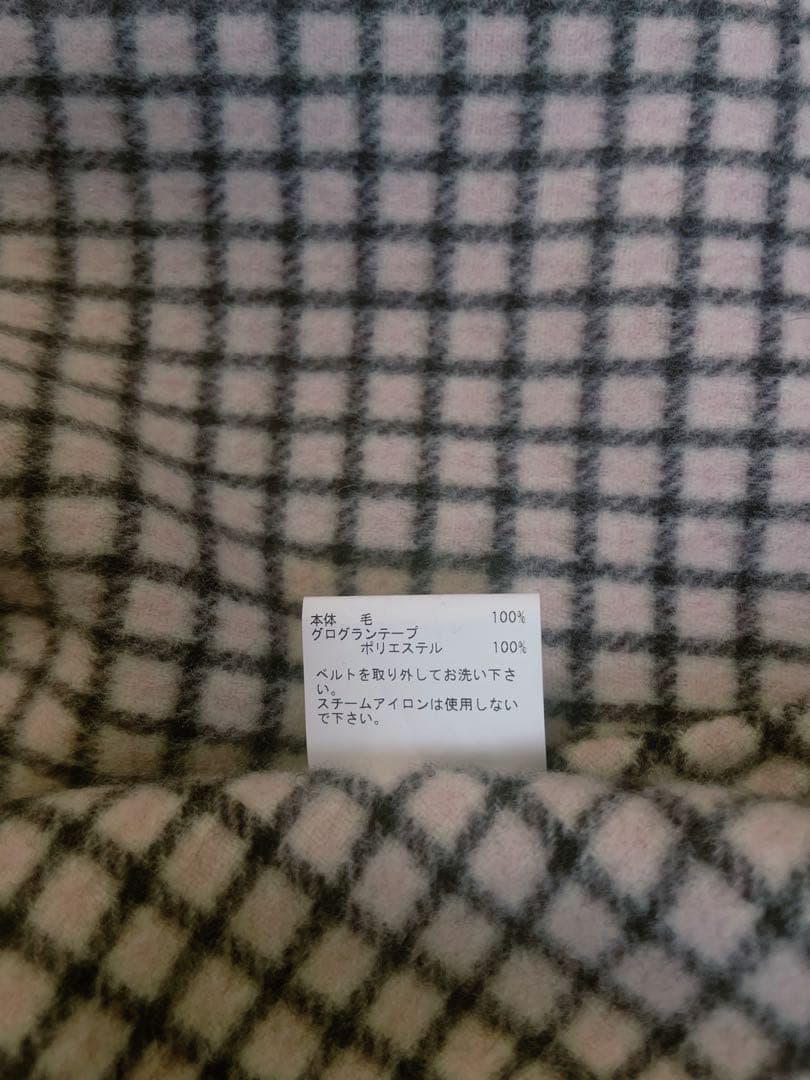 極美品　ANAYI リバーチェックケープコート36