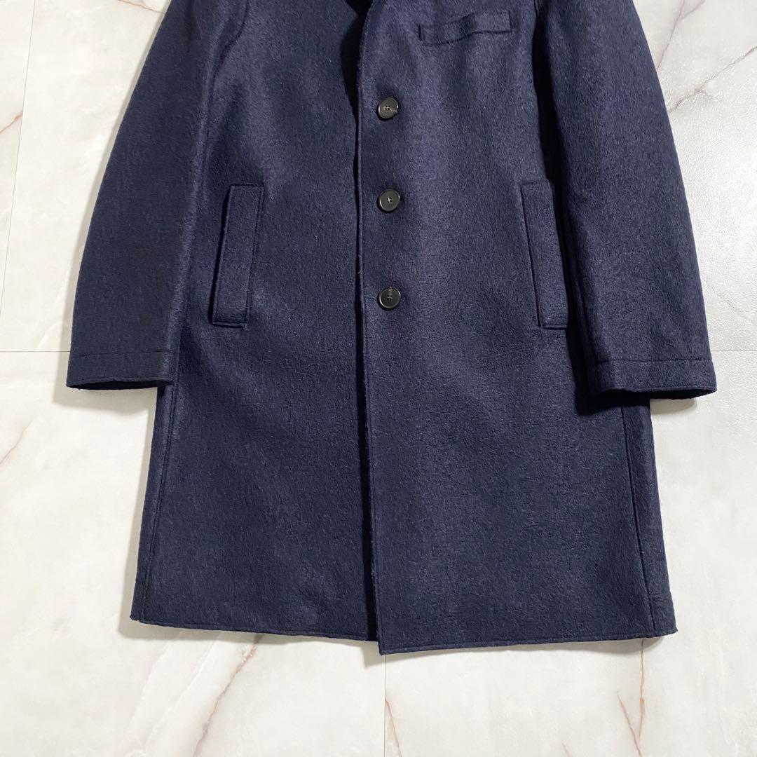T18382 美品 ハリスワーフロンドン リバーチェスターコート ネイビー 48
