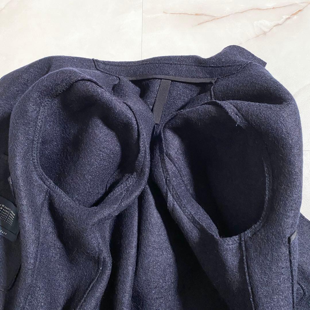 T18382 美品 ハリスワーフロンドン リバーチェスターコート ネイビー 48