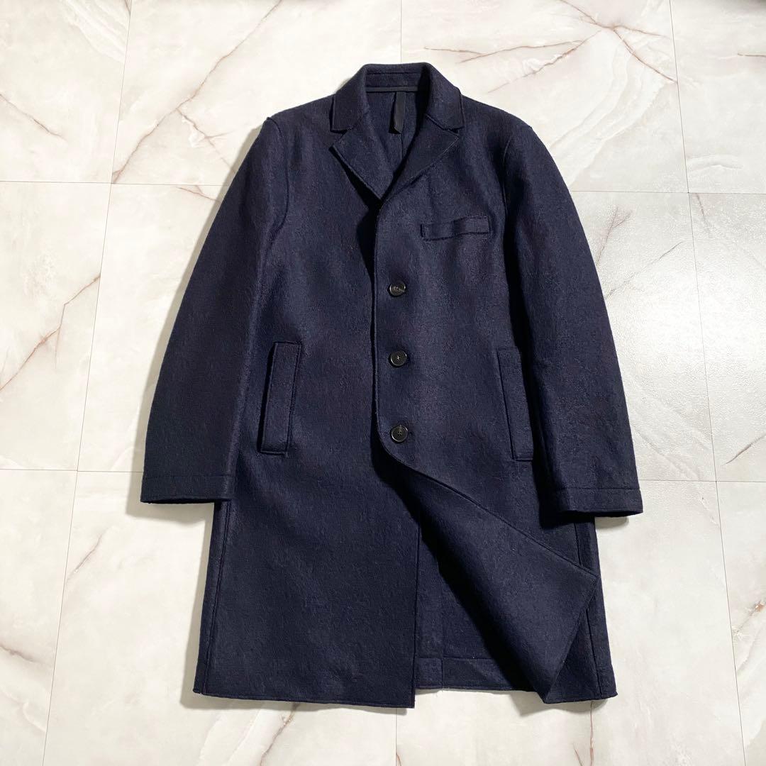 T18382 美品 ハリスワーフロンドン リバーチェスターコート ネイビー 48