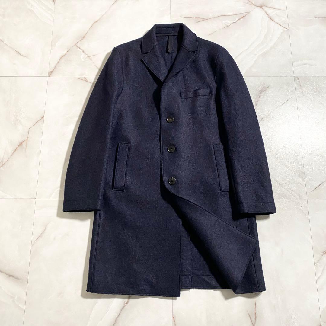 T18382 美品 ハリスワーフロンドン リバーチェスターコート ネイビー 48