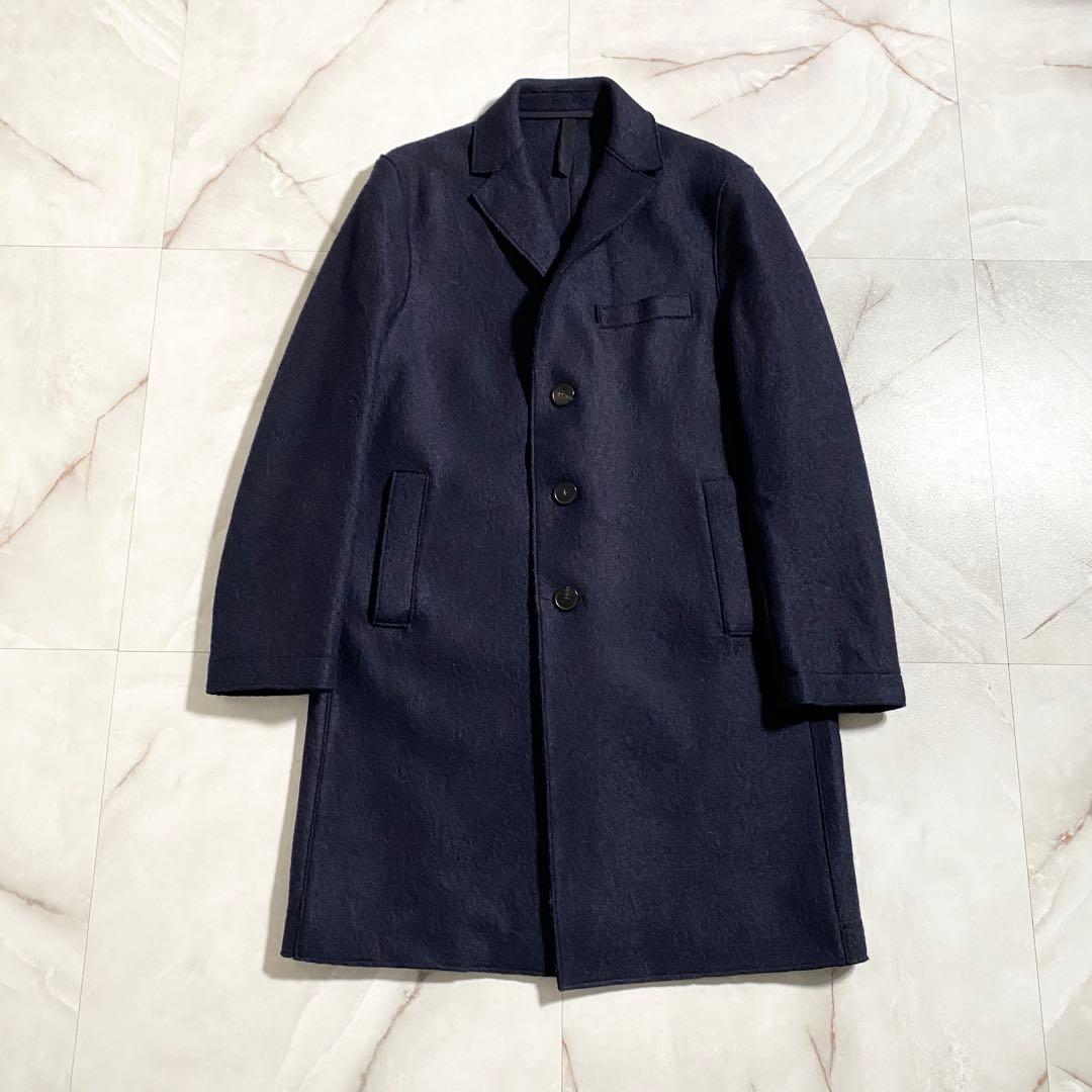 T18382 美品 ハリスワーフロンドン リバーチェスターコート ネイビー 48