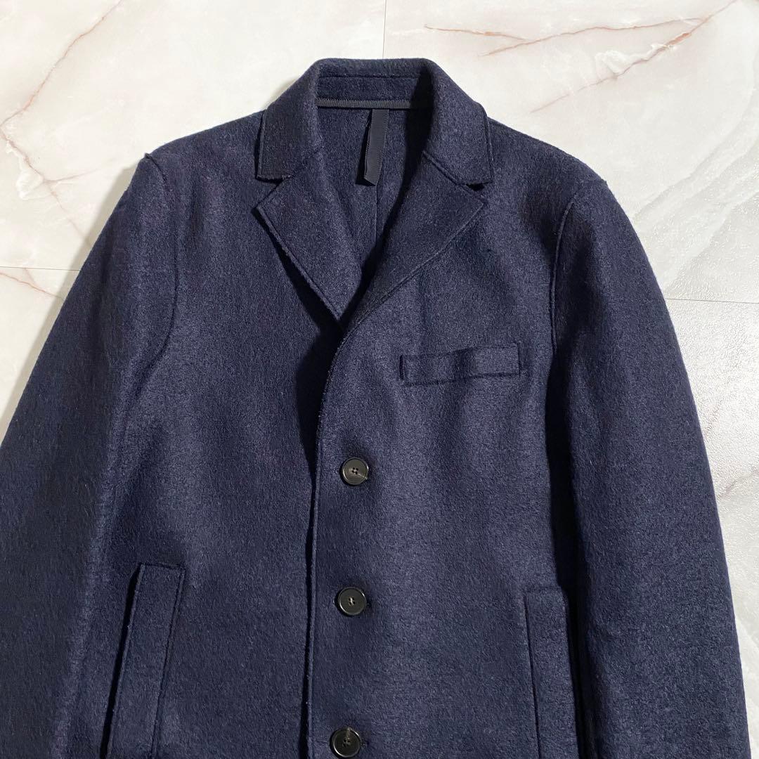 T18382 美品 ハリスワーフロンドン リバーチェスターコート ネイビー 48