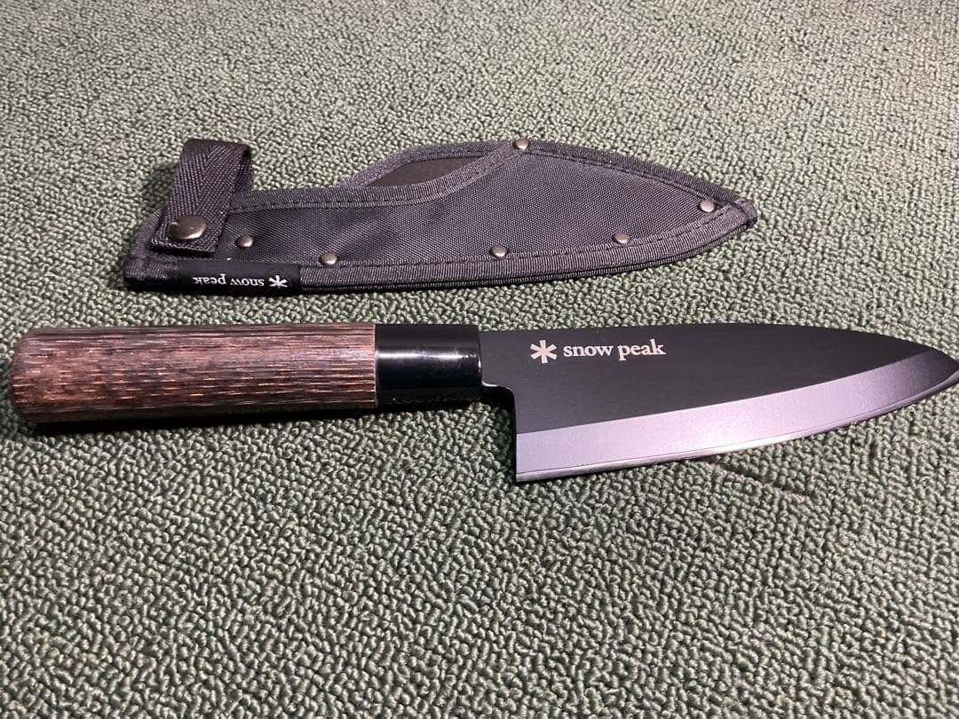 新品・未使用 ポイントギフト ブラック出刃包丁 スノーピーク  peak