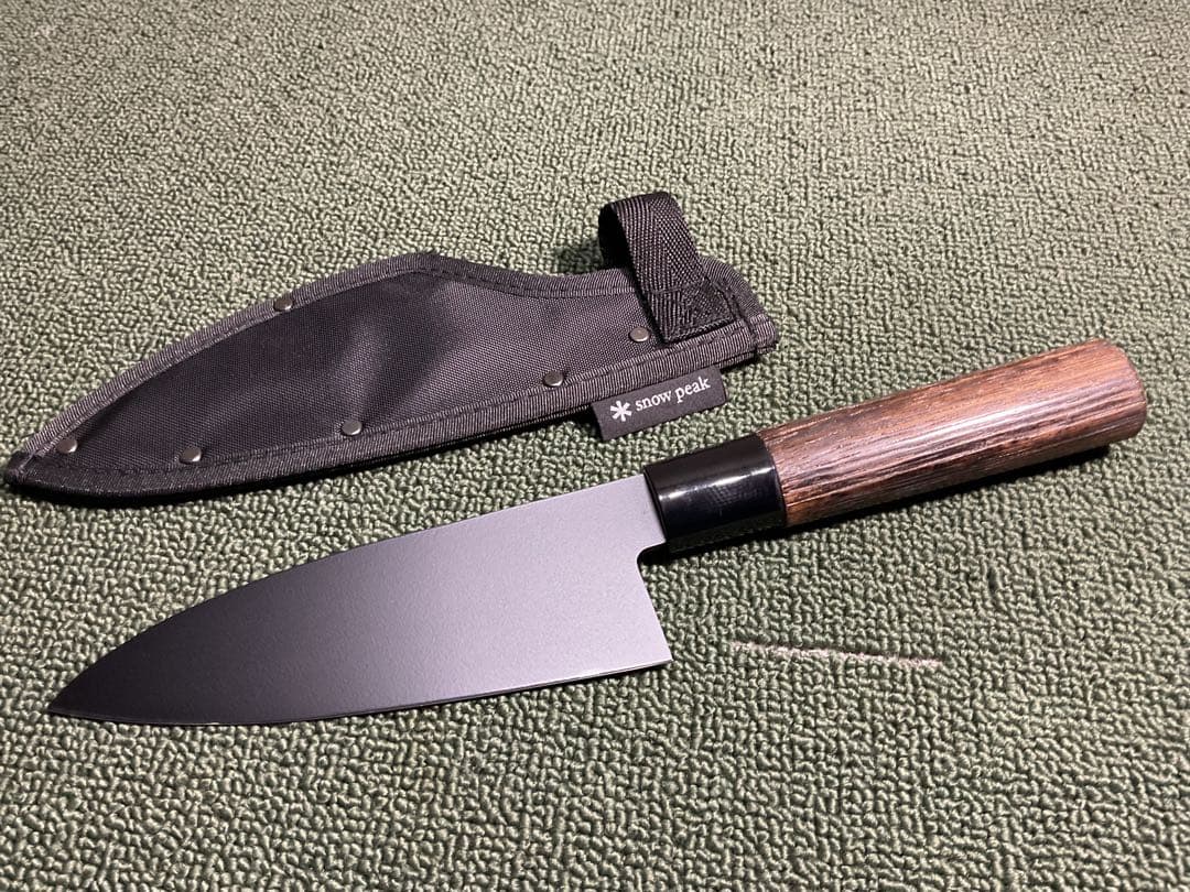 新品・未使用 ポイントギフト ブラック出刃包丁 スノーピーク  peak