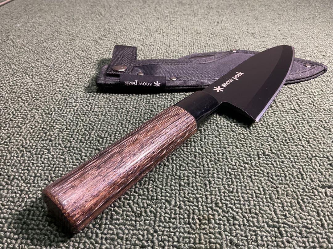 新品・未使用 ポイントギフト ブラック出刃包丁 スノーピーク  peak