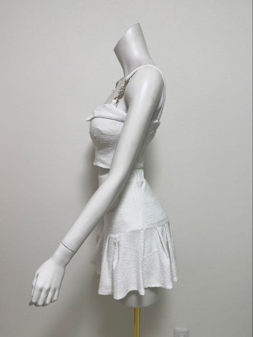 anストレッチありセットアップ・ツイードドレス