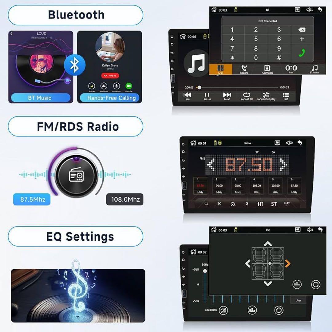 ディスプレイオーディオ1din 9インチ Bluetooth バックカメラ付き