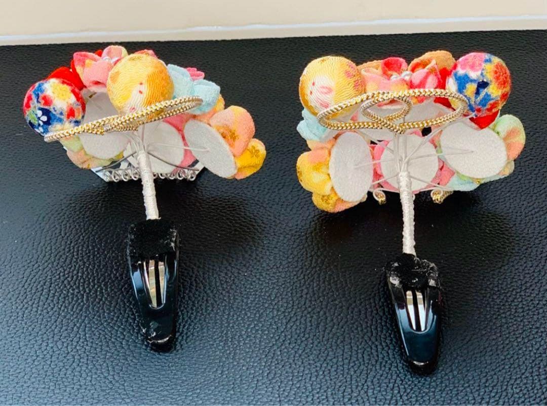 *ami*さま専用 七五三髪飾りセット 赤色×白色 7-26、うさぎ前簪7-27