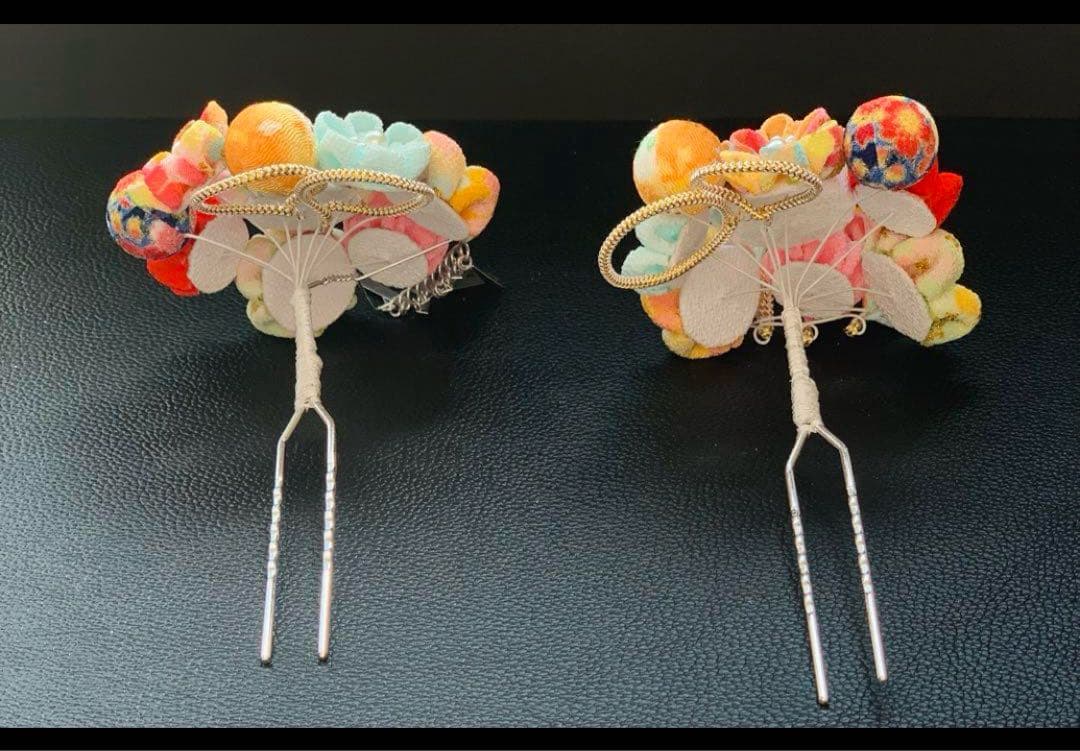 *ami*さま専用 七五三髪飾りセット 赤色×白色 7-26、うさぎ前簪7-27