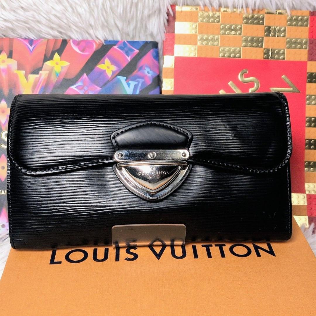 【セール中！】ルイヴィトン エピ ポルトフォイユ ウジェニ 二つ折り財布 黒