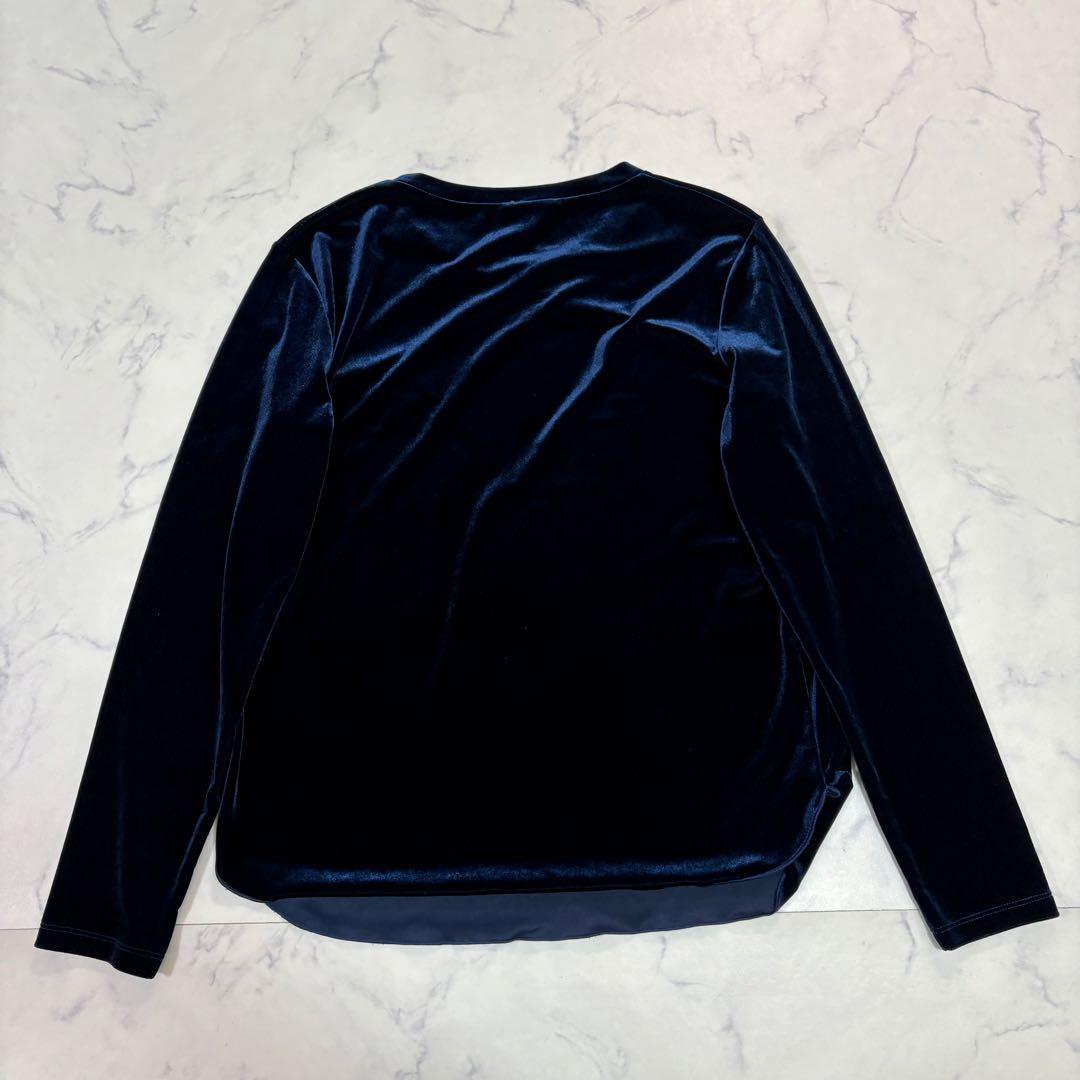 美品MaxMara LEISURE ベロア ボディスーツ 長袖ネイビー ML相当