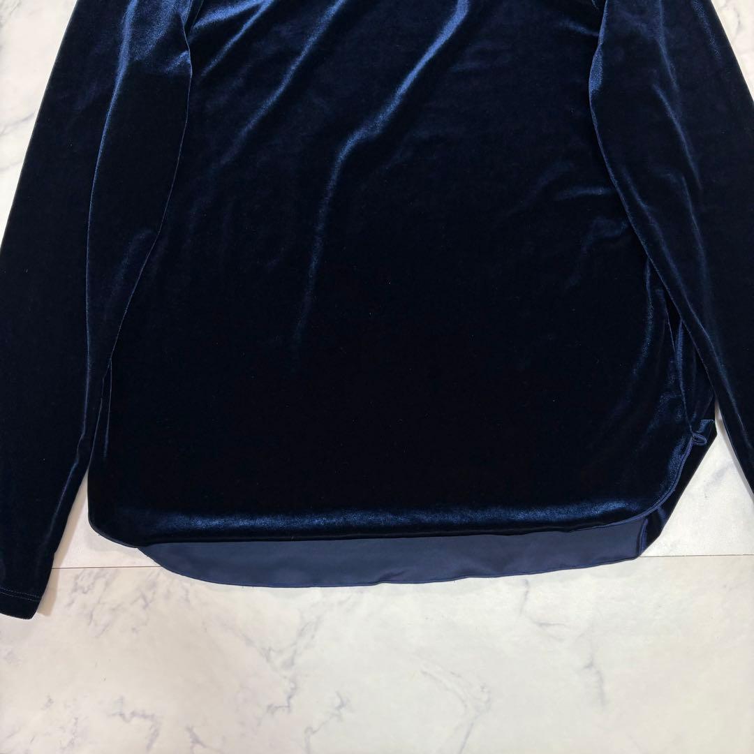 美品MaxMara LEISURE ベロア ボディスーツ 長袖ネイビー ML相当