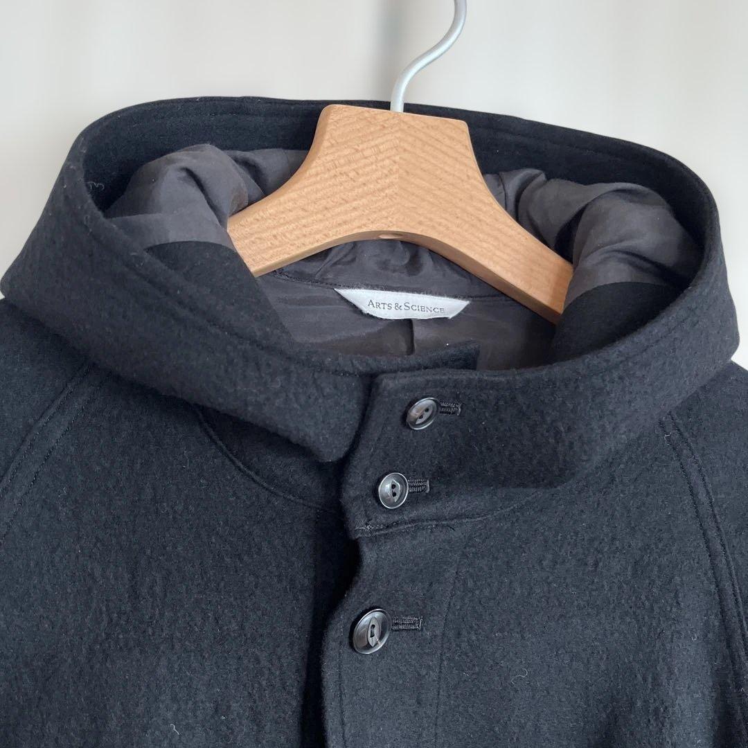 【A&S】Hooded short coat ブラック美品