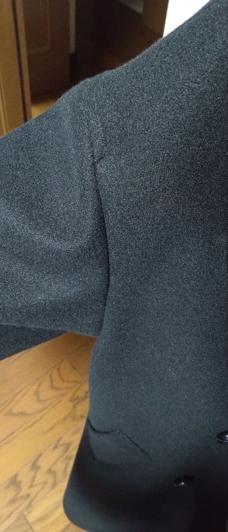 CLEL テックメルトンルーズダブルチェスターコート ブラック L