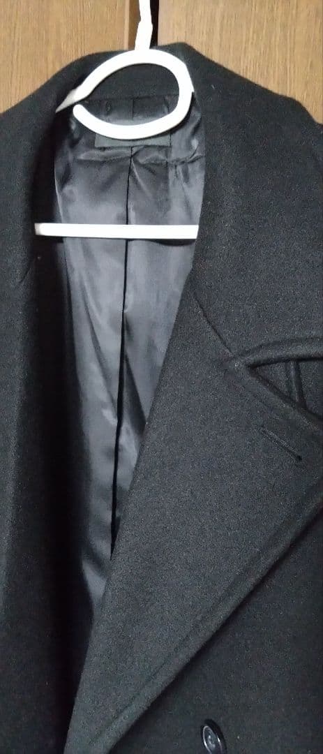 CLEL テックメルトンルーズダブルチェスターコート ブラック L