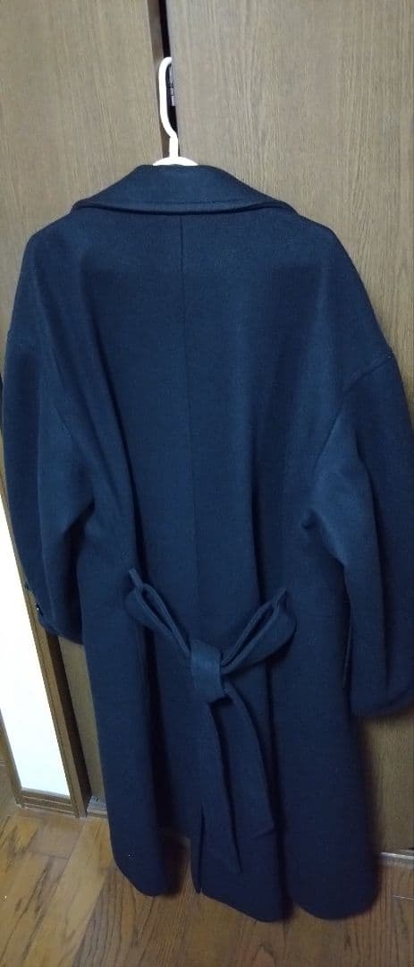 CLEL テックメルトンルーズダブルチェスターコート ブラック L