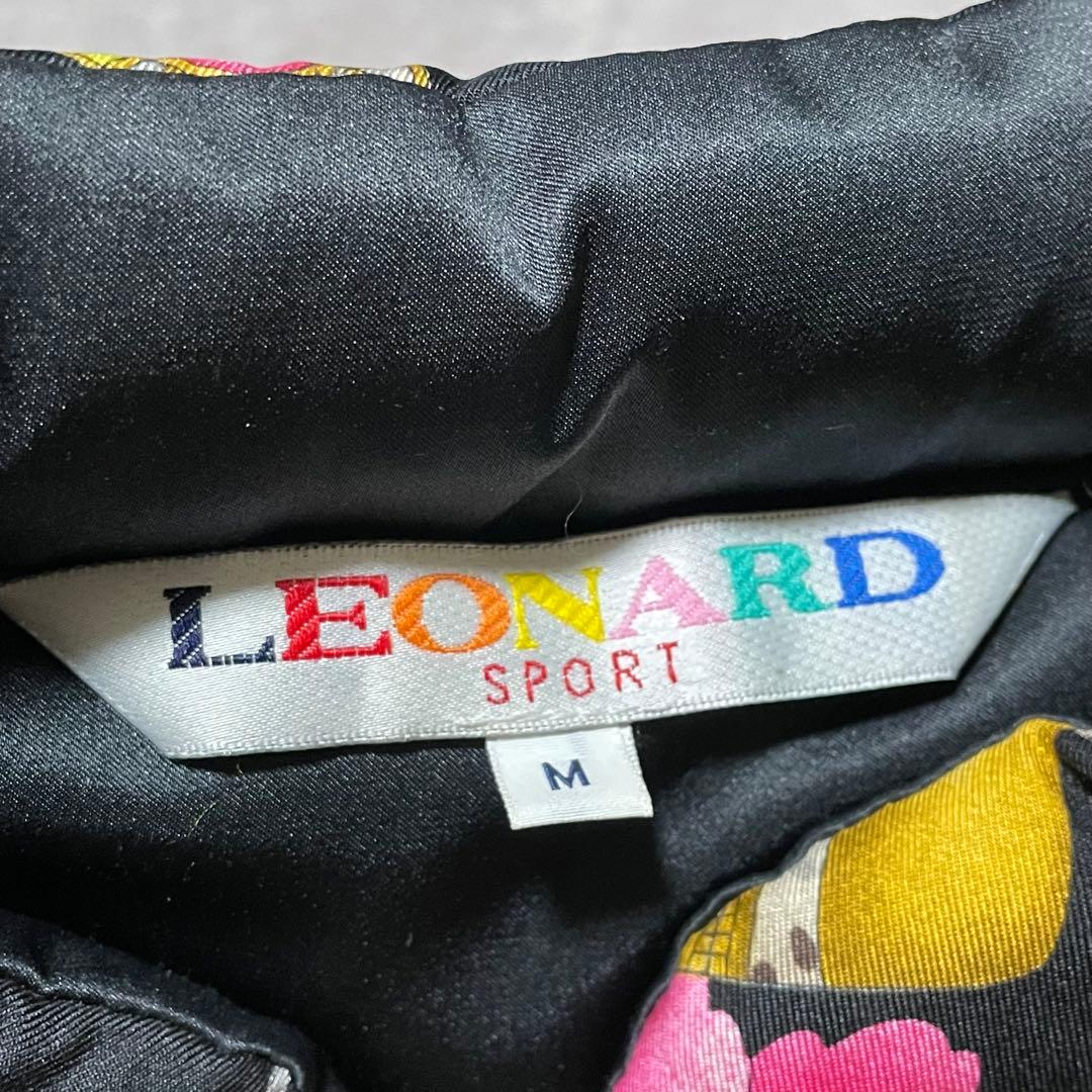 希少　レオナールスポーツ　LEONARD （M） ダウンベスト　花柄　シルク　黒