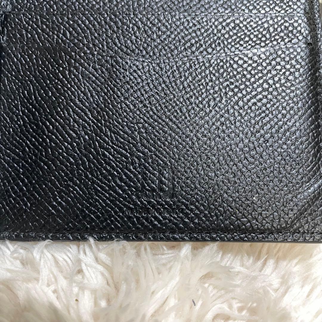 【箱付き美品】 ダンヒル　マネークリップ　レザー　ロゴ　カドガン　黒