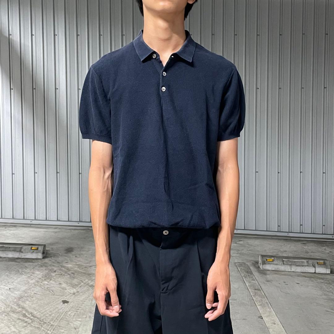 トップス vintage navy knit polo sullen ours