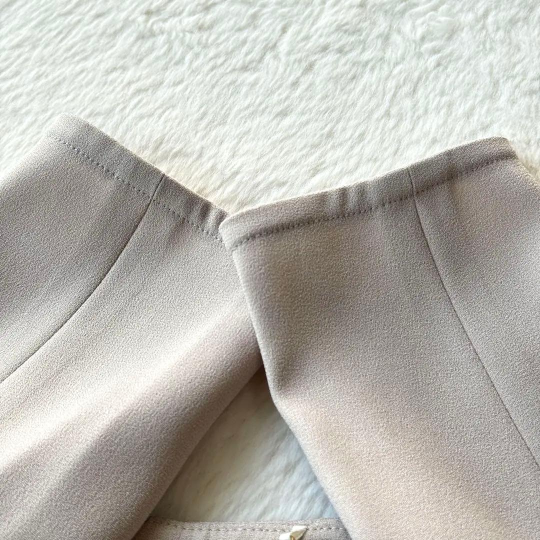 24AW BEIGE, ノーカラー ロングジャケット ベージュ ホワイト