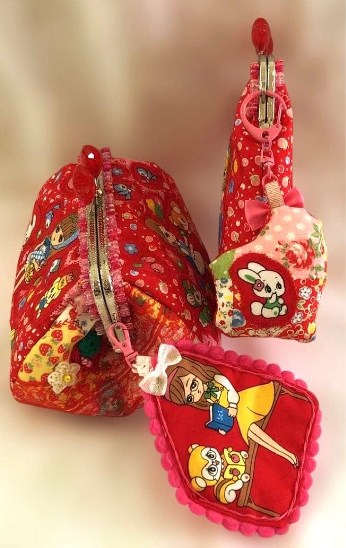 専用です♡ 可愛いレトロガール ♡ コロンとしたがま口＆小さめがま口 3セット