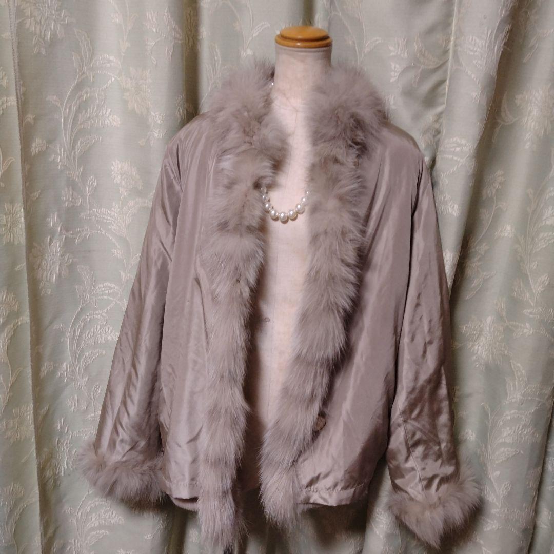 美品✩レッキス＆ブルーフォックス✩シルク✩リバーシブル✩ファーコート