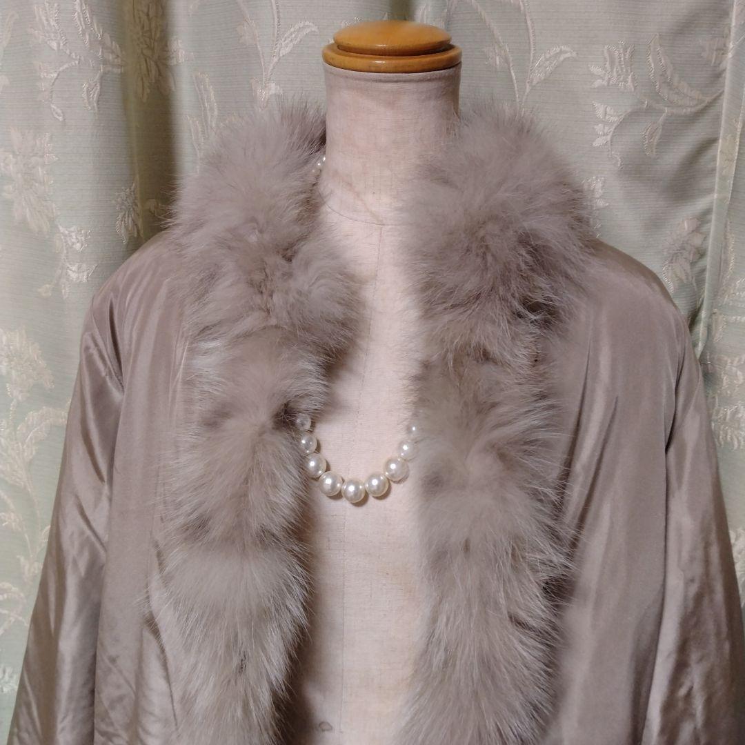 美品✩レッキス＆ブルーフォックス✩シルク✩リバーシブル✩ファーコート