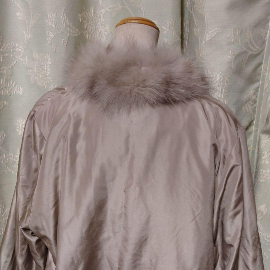 美品✩レッキス＆ブルーフォックス✩シルク✩リバーシブル✩ファーコート