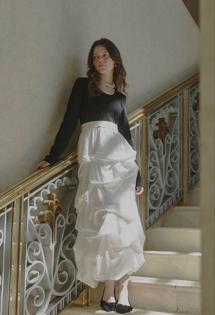 ORGUE オルグ｜ Tuck form one-piece (white M)