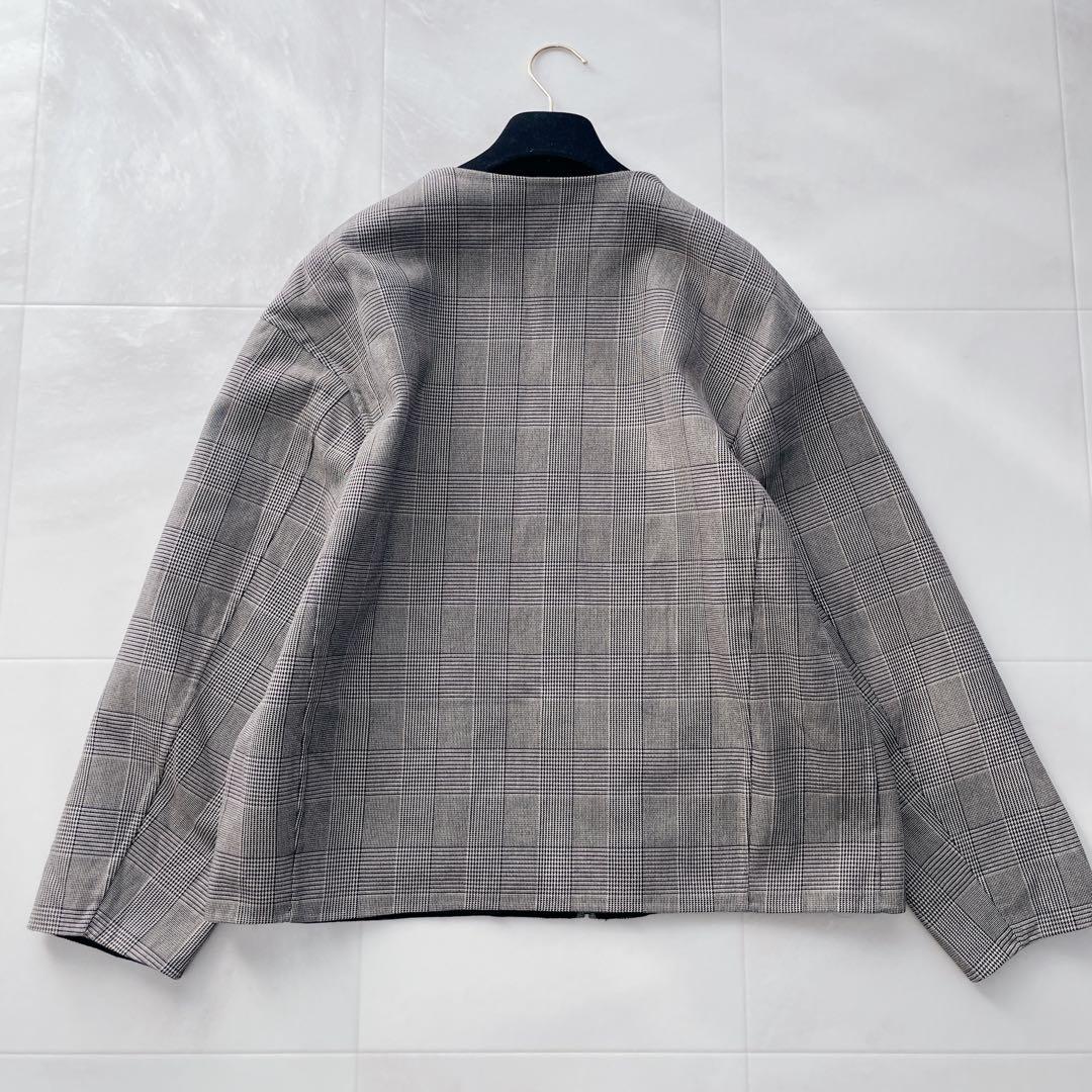 美品✨自由区 MENCHI チェック リバーシブル ブルゾン 大きいサイズ 44