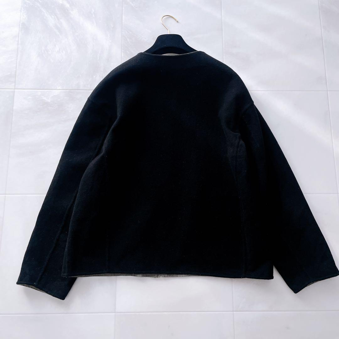 美品✨自由区 MENCHI チェック リバーシブル ブルゾン 大きいサイズ 44