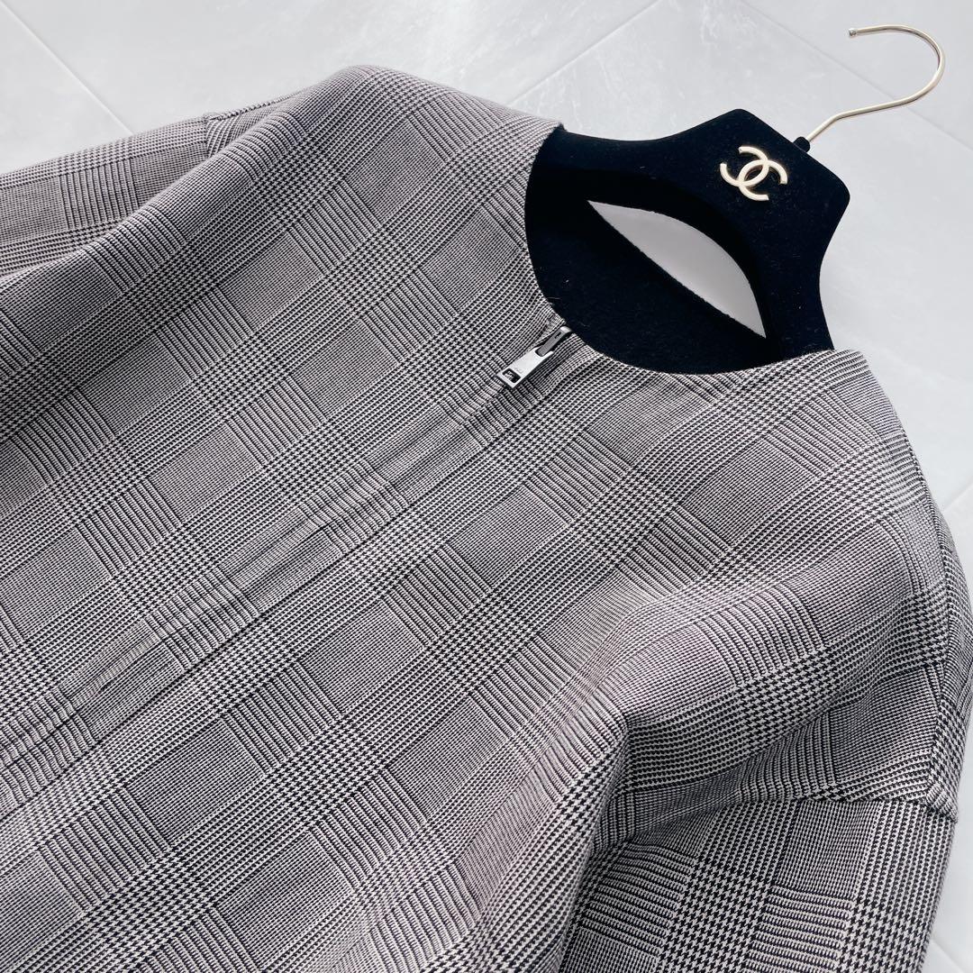 美品✨自由区 MENCHI チェック リバーシブル ブルゾン 大きいサイズ 44