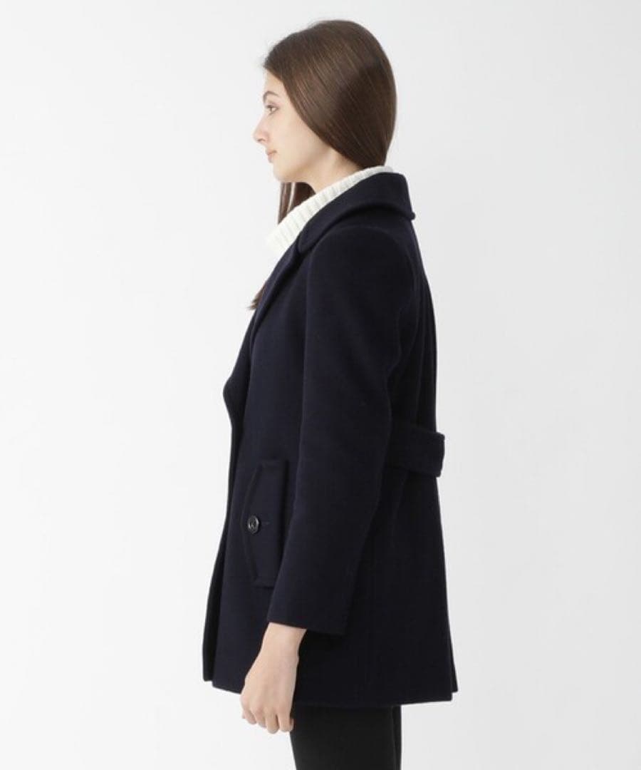 ビーバーメルトンショートチェスターコートネイビー