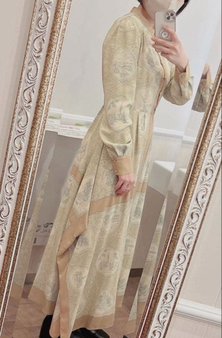 ワンピース Ameri VINTAGE LANDSCAPE SCARF DRESS