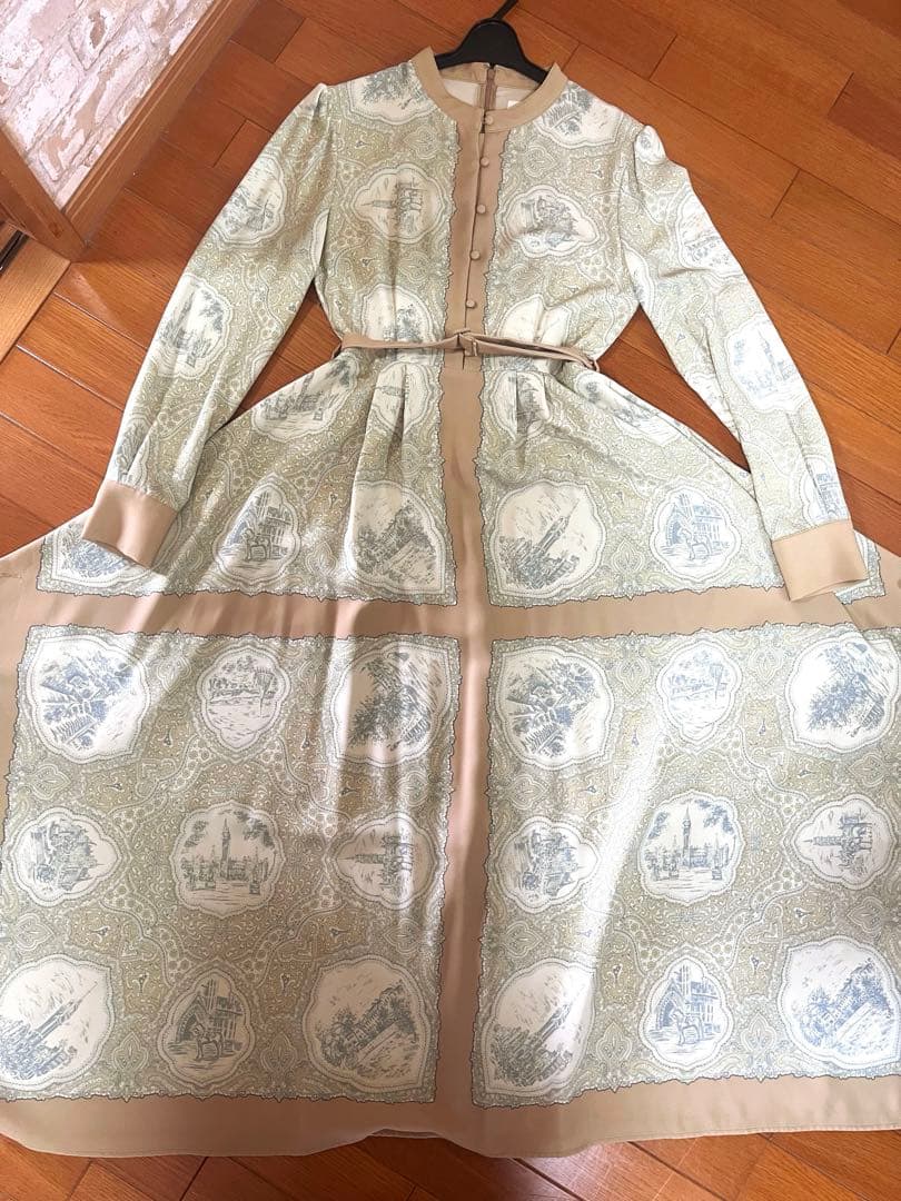 ワンピース Ameri VINTAGE LANDSCAPE SCARF DRESS