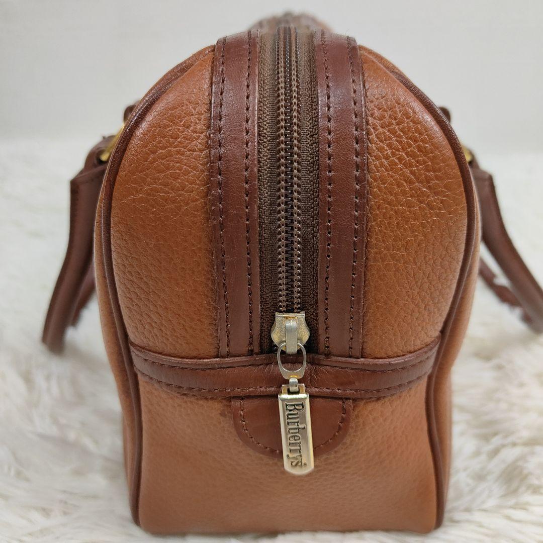 BURBERRY　ミニボストン　ノバチェック　2way ショルダー　シボ革　革