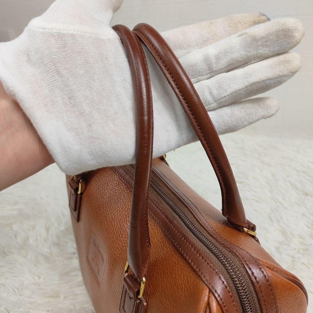 BURBERRY　ミニボストン　ノバチェック　2way ショルダー　シボ革　革