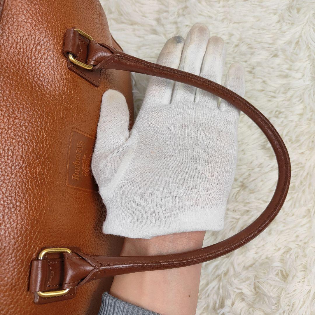 BURBERRY　ミニボストン　ノバチェック　2way ショルダー　シボ革　革