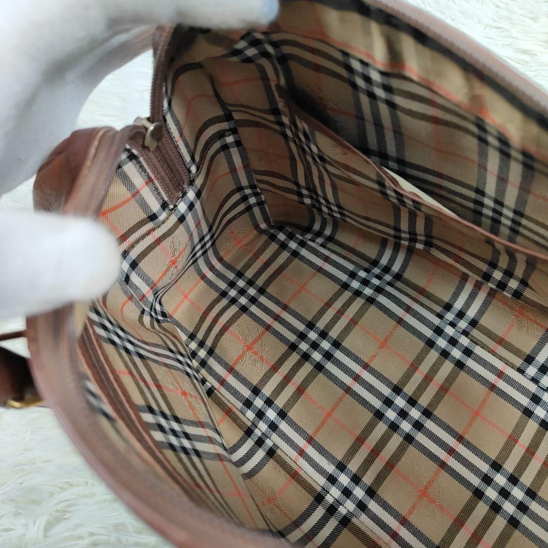 BURBERRY　ミニボストン　ノバチェック　2way ショルダー　シボ革　革