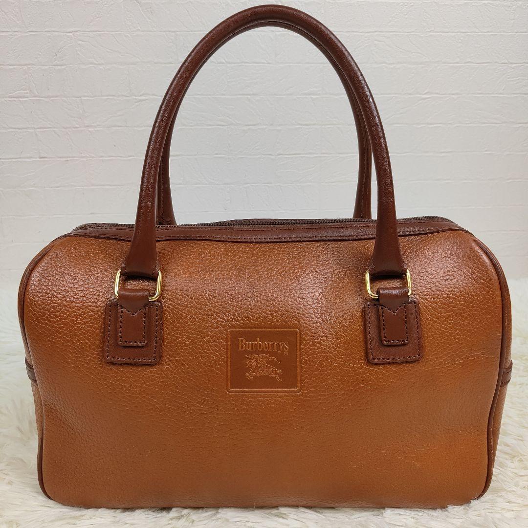 BURBERRY　ミニボストン　ノバチェック　2way ショルダー　シボ革　革