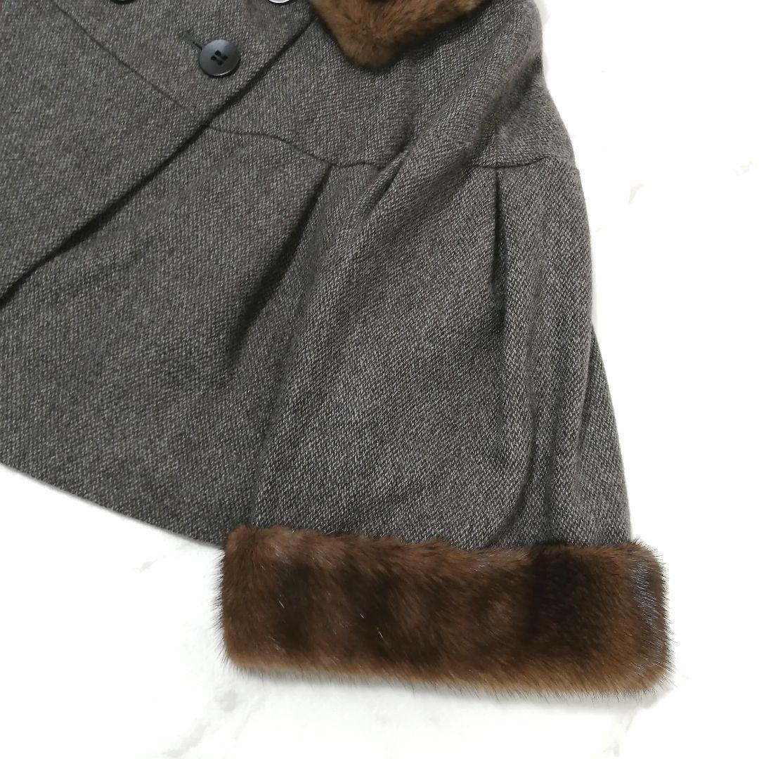 極美品✨ フォクシー　ショート丈 ジャケット　カシミヤ　ミンクファー　フレア