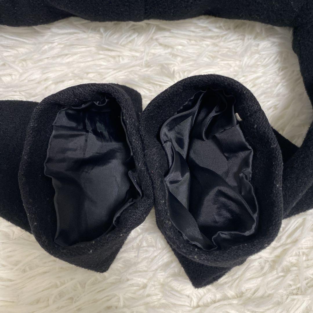 バーバリー フード付きウールコート ノバチェック柄 フルジップ 黒40