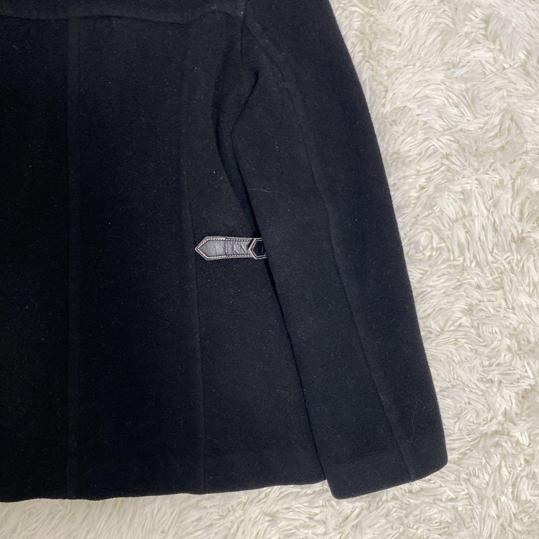 バーバリー フード付きウールコート ノバチェック柄 フルジップ 黒40