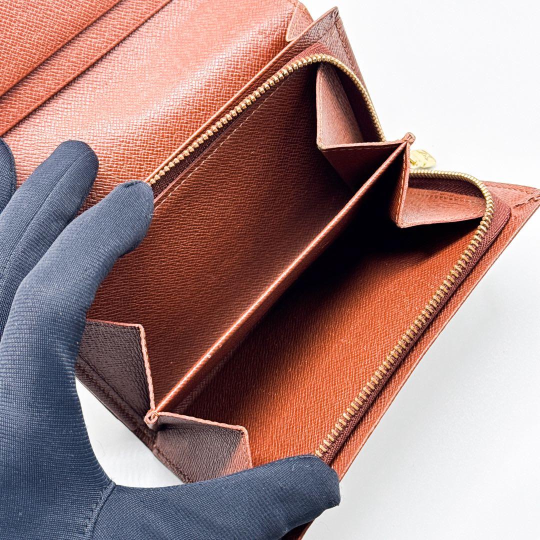 ルイヴィトン モノグラム ポルトフォイユ トレゾール 二つ折り財布 ブラウン