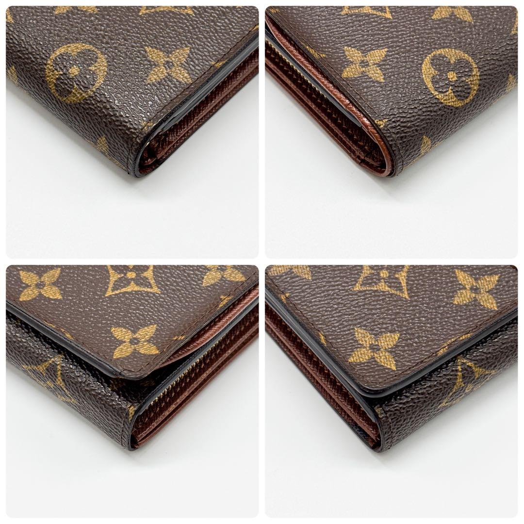 ルイヴィトン モノグラム ポルトフォイユ トレゾール 二つ折り財布 ブラウン