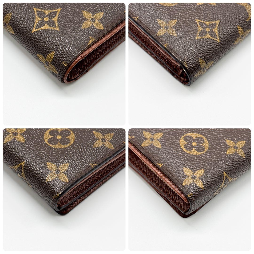 ルイヴィトン モノグラム ポルトフォイユ トレゾール 二つ折り財布 ブラウン