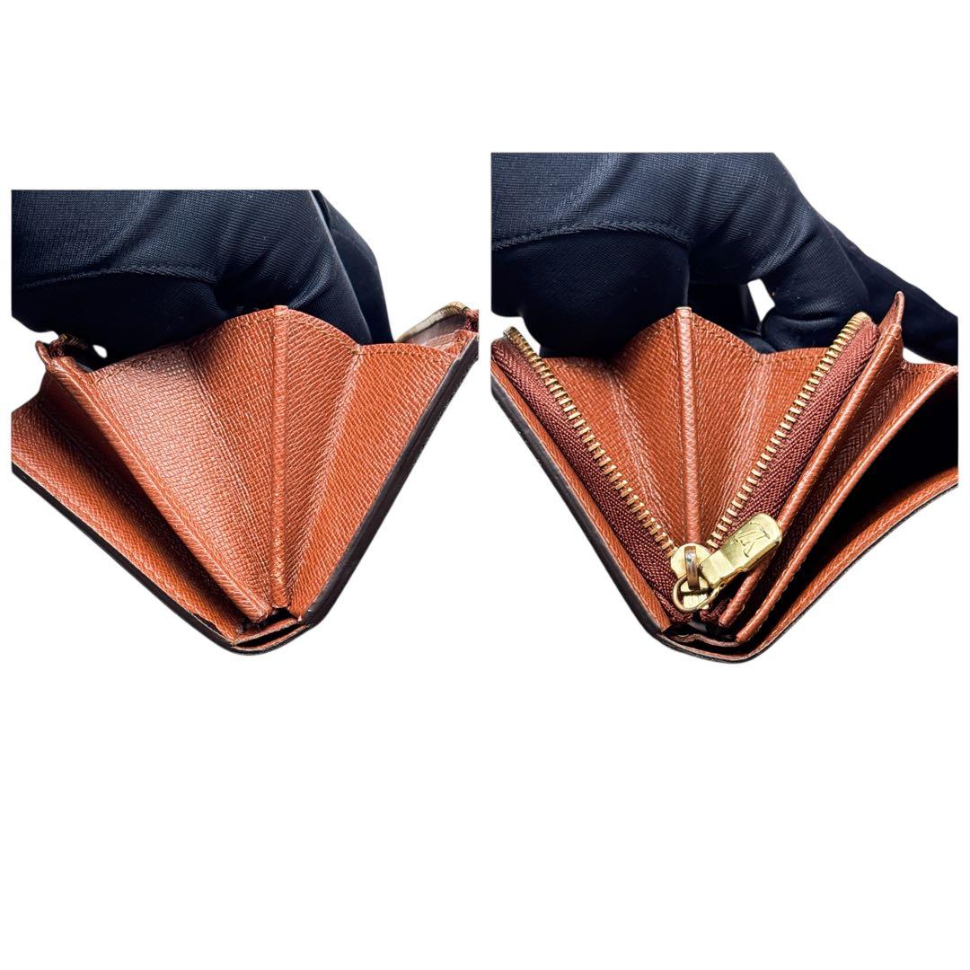 ルイヴィトン モノグラム ポルトフォイユ トレゾール 二つ折り財布 ブラウン