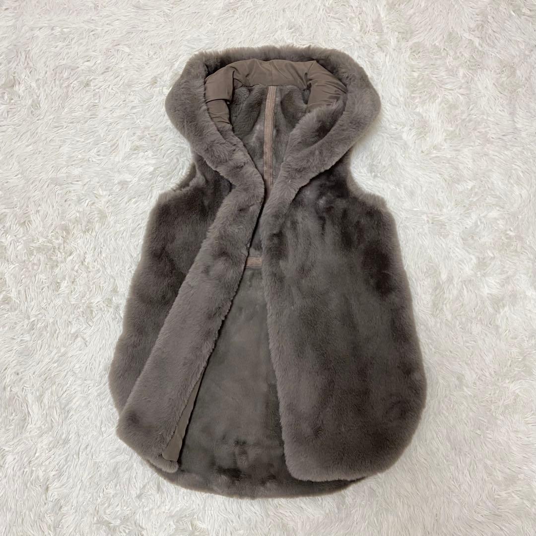 【未使用】RADIATE ヤマダヤ フーデッドファーベスト モカ